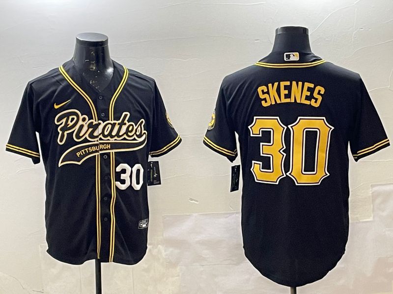 Men Pittsburgh Pirates #30 Skenes Black Joint Name Nike 2025 MLB Jersey style 1